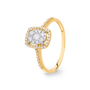 Bague or jaune 750/18 ct avec diamants 0.30 ct H/si