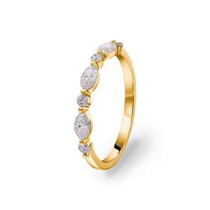 Bague or jaune 750/18 ct avec diamants 0.42 ct H/si