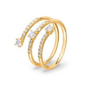 Damenring 750/18 K Gelbgold mit Diamanten 0.50 ct H/si