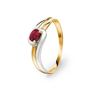 Damenring 750/18 K Gelbgold mit Rubin 0.226ct.