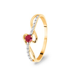 Bague or jaune 750/18 ct avec rubis