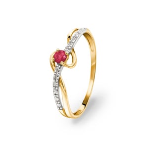 Damenring 750/18 K Gelbgold mit Rubin