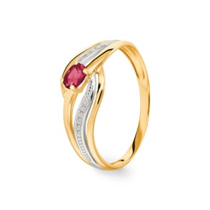 Damenring 750/18 K Gelbgold mit Rubin