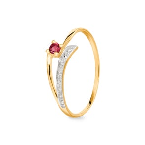 Damenring 750/18 K Gelbgold mit Rubin