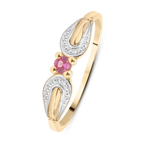 Damenring 750/18 K Gelbgold mit Rubin