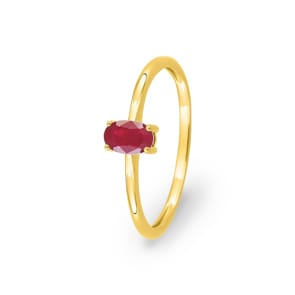 Damenring 750/18 K Gelbgold mit Rubin oval