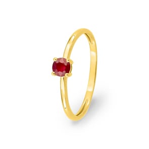 Damenring 750/18 K Gelbgold mit Rubin rund