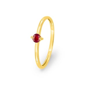 Damenring 750/18 K Gelbgold mit Rubin rund