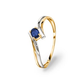 Damenring 750/18 K Gelbgold mit Saphir 0.226ct.
