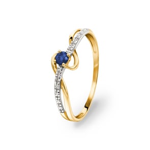 Damenring 750/18 K Gelbgold mit Saphir