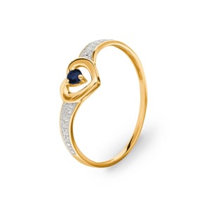 Damenring 750/18 K Gelbgold mit Saphir