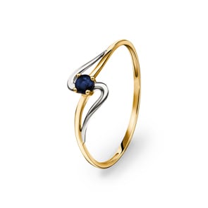 Damenring 750/18 K Gelbgold mit Saphir