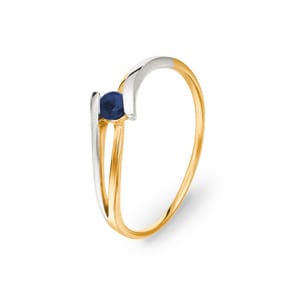 Damenring 750/18 K Gelbgold mit Saphir
