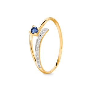 Damenring 750/18 K Gelbgold mit Saphir