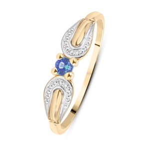 Damenring 750/18 K Gelbgold mit Saphir