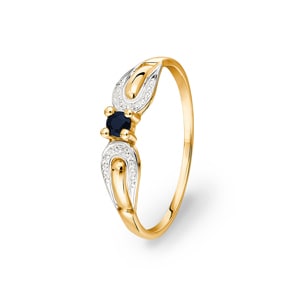 Damenring 750/18 K Gelbgold mit Saphir