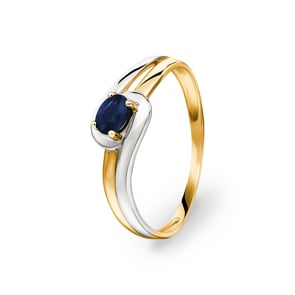 Damenring 750/18 K Gelbgold mit Saphir