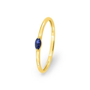 Damenring 750/18 K Gelbgold mit Saphir oval
