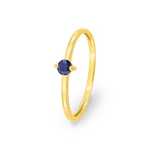 Damenring 750/18 K Gelbgold mit Saphir rund