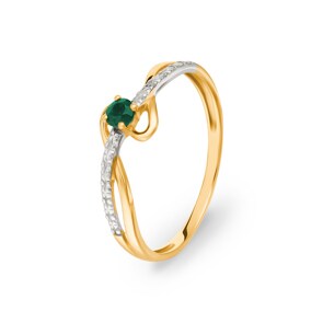 Damenring 750/18 K Gelbgold mit Smaragd