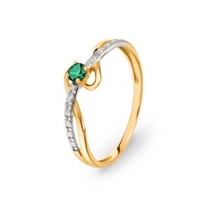 Bague or jaune 750/18 ct avec émeraude