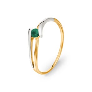Damenring 750/18 K Gelbgold mit Smaragd
