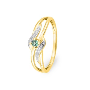 Damenring 750/18 K Gelbgold mit Smaragd