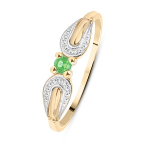 Damenring 750/18 K Gelbgold mit Smaragd