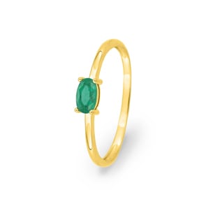 Bague or jaune 750/18 K avec émeraude ovale
