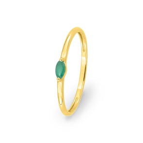 Bague or jaune 750/18 K avec émeraude ovale