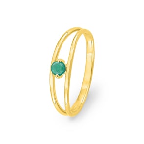 Bague or jaune 750/18 K avec émeraude
