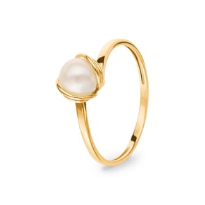 Damenring 750/18 K Gelbgold mit Süsswasserzuchtperle Ø 5mm