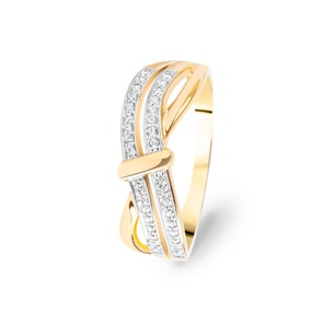 Damenring 750/18 K Gelbgold mit Zirkonia, Fantasie