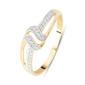 Damenring 750/18 K Gelbgold mit Zirkonia, Fantasie