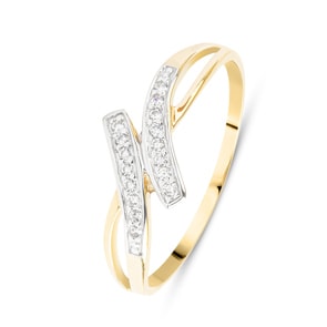 Damenring 750/18 K Gelbgold mit Zirkonia, Fantasie