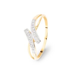 Damenring 750/18 K Gelbgold mit Zirkonia, Fantasie