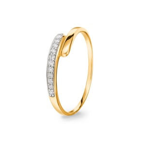 Damenring 750/18 K Gelbgold mit Zirkonia, Fantasie