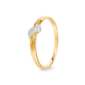 Damenring 750/18 K Gelbgold mit Zirkonia, Fantasie