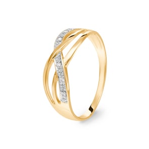 Damenring 750/18 K Gelbgold mit Zirkonia, Fantasie