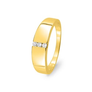 Damenring 750/18 K Gelbgold mit Zirkonia Trilogie