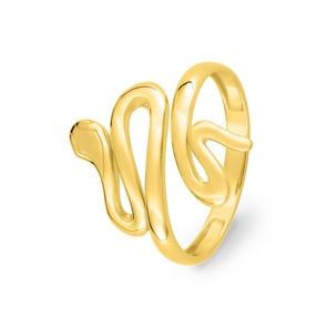 Damenring 750/18 K Gelbgold, Schlange