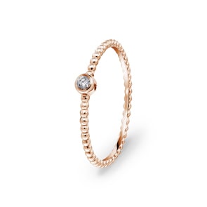 Damenring 750/18 K Roségold mit Diamant 0.03 ct H/si by CHRISTIAN
