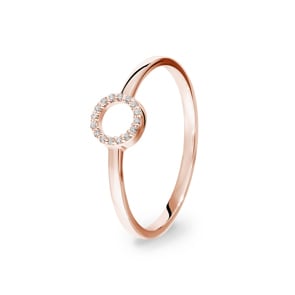 Ring 750/18 K Rose Gold with Diamonds 0.03 ct H/si