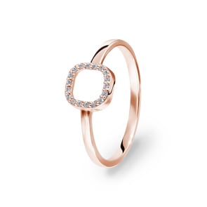 Damenring 750/18 K Roségold mit Diamanten 0.04 ct H/si