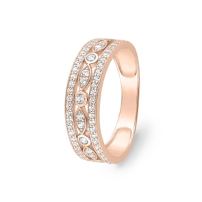 Damenring 750/18 K Roségold mit Zirkonia, Fantasie