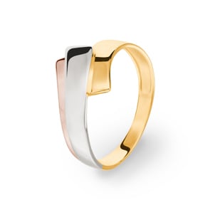 Bague or tricolore 750/18 ct