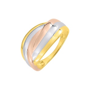 Damenring 750/18 K Tricolor