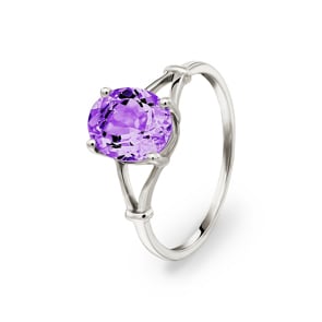 Damenring 750/18 K Weissgold mit Amethyst