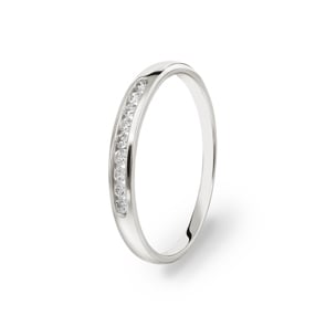 Damenring 750/18 K Weissgold mit Brillanten 0.13 ct H/Si