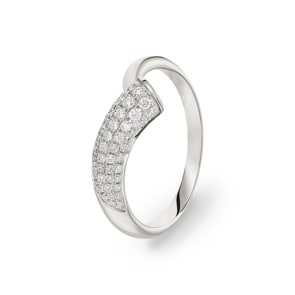 Damenring 750/18 K Weissgold mit Brillanten 0.25 ct H/Si Ø 56